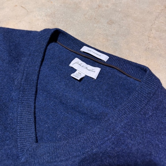 John W. Nordstrom Other - NICE John Nordstrom 100% Pure Cashmere Blue V-Neck Sweater Men’s XXL Pullover